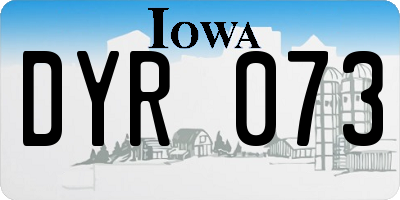 IA license plate DYR073