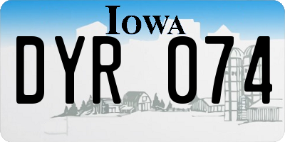 IA license plate DYR074