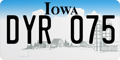 IA license plate DYR075