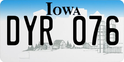 IA license plate DYR076