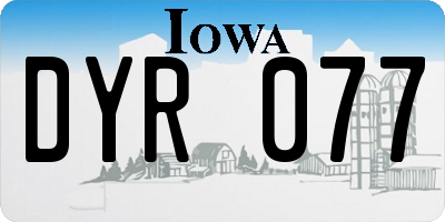 IA license plate DYR077
