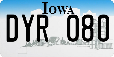 IA license plate DYR080
