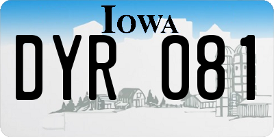 IA license plate DYR081