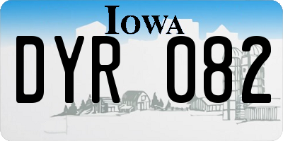 IA license plate DYR082