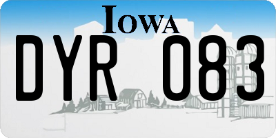 IA license plate DYR083