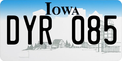 IA license plate DYR085