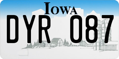 IA license plate DYR087