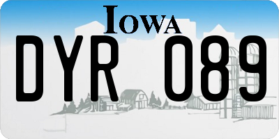 IA license plate DYR089