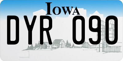 IA license plate DYR090