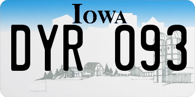 IA license plate DYR093