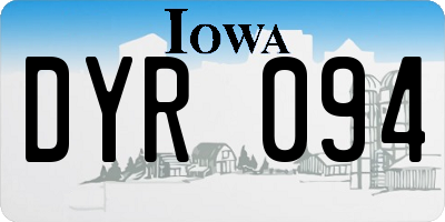 IA license plate DYR094