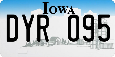 IA license plate DYR095