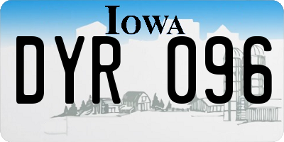 IA license plate DYR096