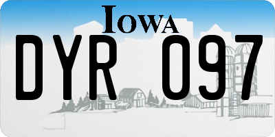 IA license plate DYR097