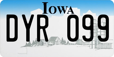 IA license plate DYR099
