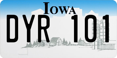 IA license plate DYR101