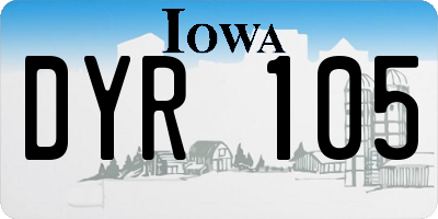 IA license plate DYR105