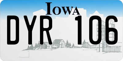 IA license plate DYR106