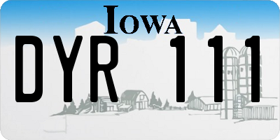 IA license plate DYR111