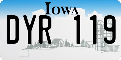 IA license plate DYR119