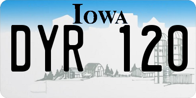 IA license plate DYR120