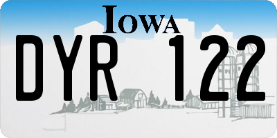 IA license plate DYR122