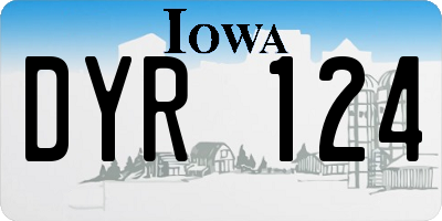 IA license plate DYR124