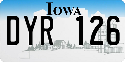 IA license plate DYR126