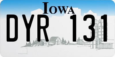IA license plate DYR131