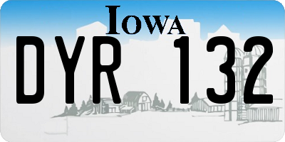 IA license plate DYR132