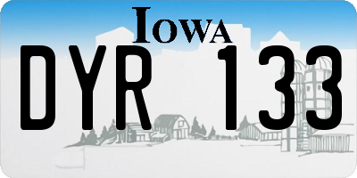 IA license plate DYR133