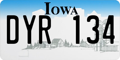 IA license plate DYR134