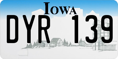 IA license plate DYR139