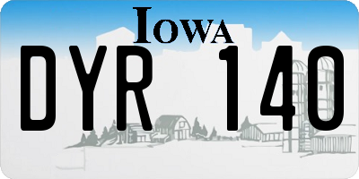 IA license plate DYR140