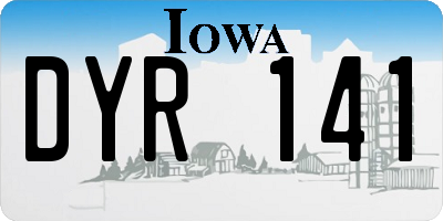 IA license plate DYR141