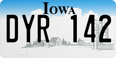 IA license plate DYR142