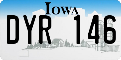 IA license plate DYR146