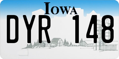 IA license plate DYR148