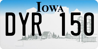 IA license plate DYR150