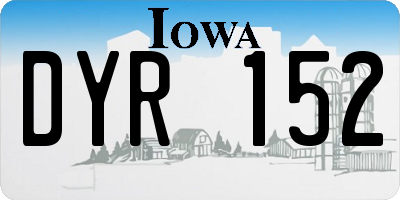 IA license plate DYR152