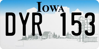 IA license plate DYR153