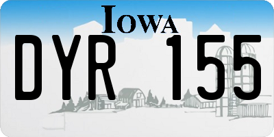 IA license plate DYR155