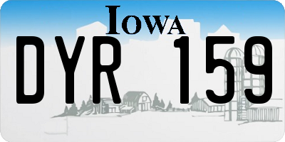 IA license plate DYR159