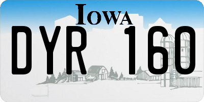IA license plate DYR160