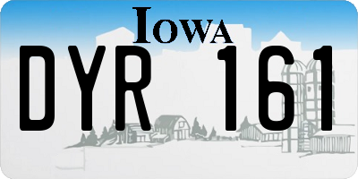 IA license plate DYR161