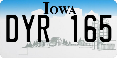 IA license plate DYR165