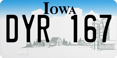 IA license plate DYR167