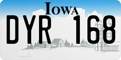 IA license plate DYR168