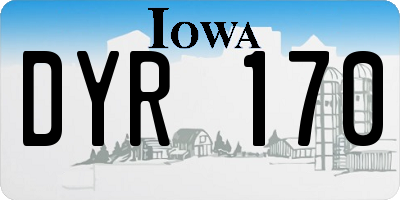 IA license plate DYR170