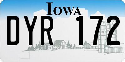 IA license plate DYR172